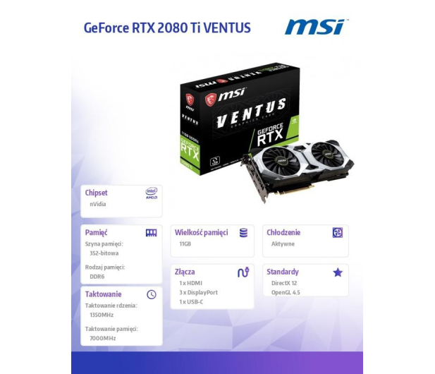 MSI GeForce RTX 2080 Ti Ventus 11GB GDDR6 - 463368 - zdjęcie 5